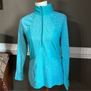 Athleta Teal Olompali 1/2 Zip Pullover Women Sz M Long Sleeve Athleisure Stretch